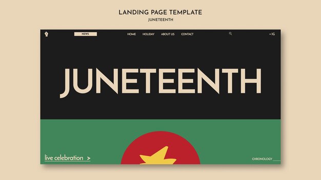 Juneteenth Zielseitenvorlagendesign