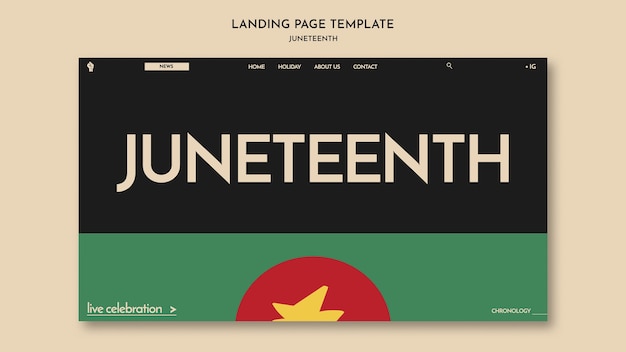 Juneteenth Zielseitenvorlagendesign