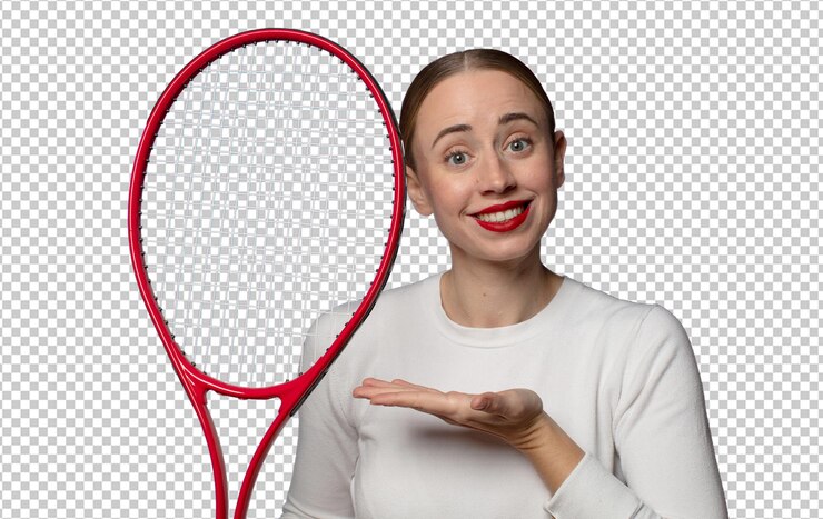 Kostenlose PSD junges blondes frauen-tennis-konzept