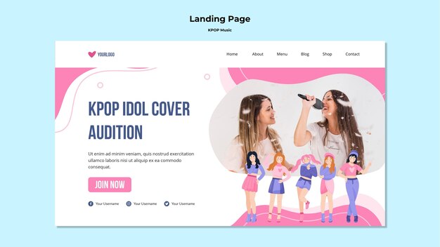 K-Pop-Landingpage-Vorlage