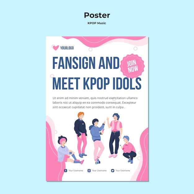 K-pop-poster mit abbildungen