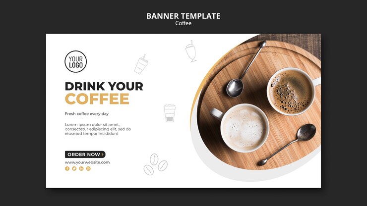 Kostenlose PSD kaffee banner vorlage thema