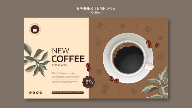 Kostenlose PSD kaffee-banner-vorlage