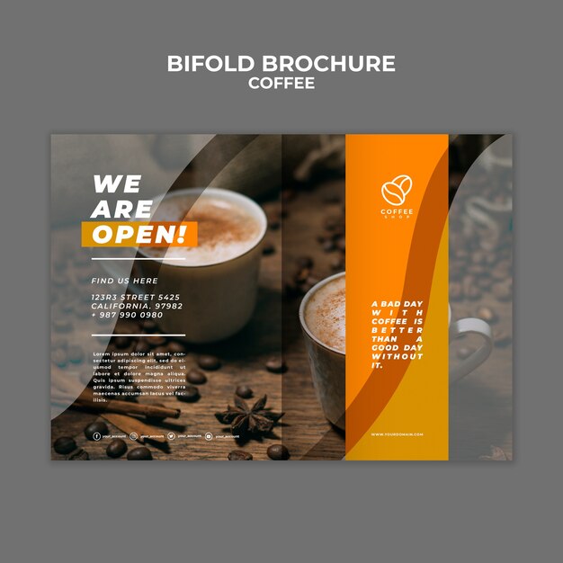 Kaffee-Bifold-Broschüre