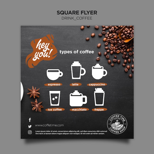 Kaffee flyer vorlage