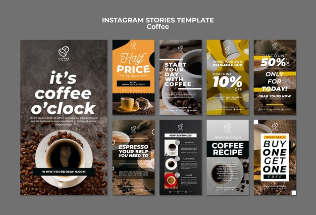 Kaffee Instagram Geschichten Vorlage