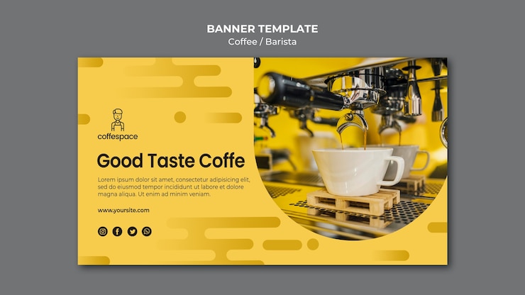 Kostenlose PSD kaffee-konzept-banner-vorlage