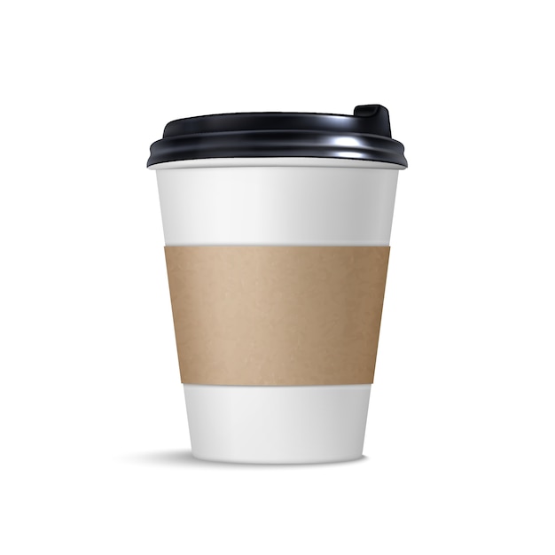 Kaffee realistisch zum mitnehmen isoliert