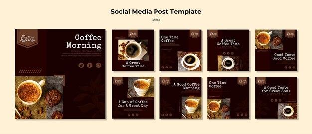 Kaffee Social Media Post Vorlage