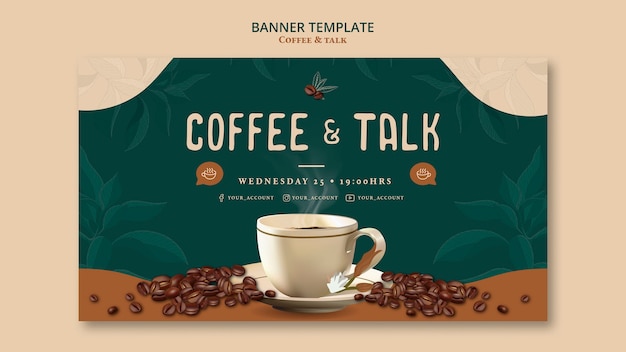 Kostenlose PSD kaffee und sprechen banner vorlage design