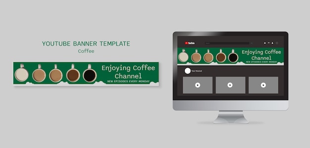 Kostenlose PSD kaffee-vorlage im flachen design