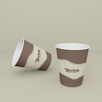 Kaffeetasse realistisches 3d-mockup-design