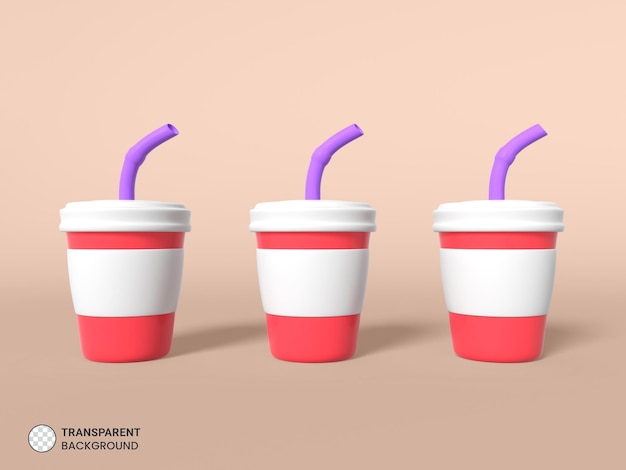 Kostenlose PSD kaffeetasse-symbol isolierte 3d-render-illustration