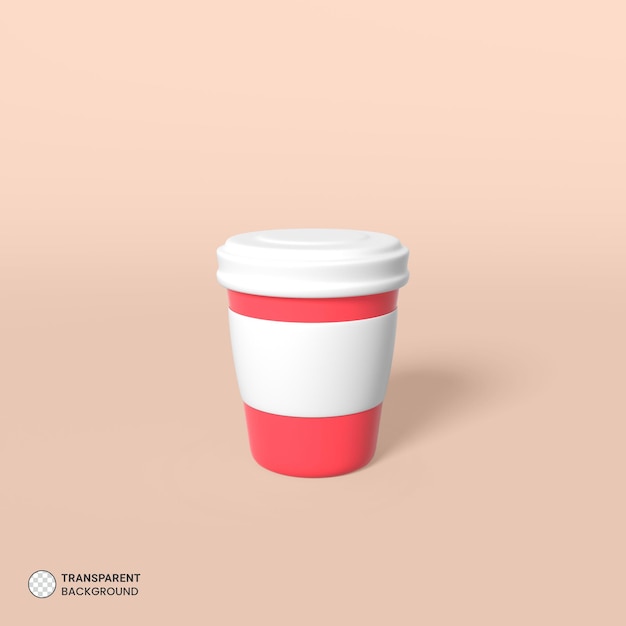 Kostenlose PSD kaffeetasse-symbol isolierte 3d-render-illustration