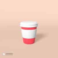 Kostenlose PSD kaffeetasse-symbol isolierte 3d-render-illustration