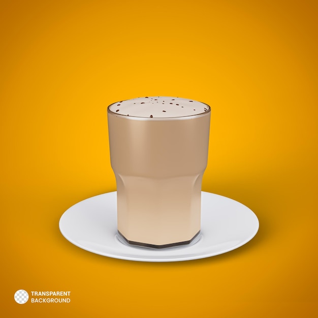 Kostenlose PSD kaffeetasse-symbol isolierte 3d-render-illustration