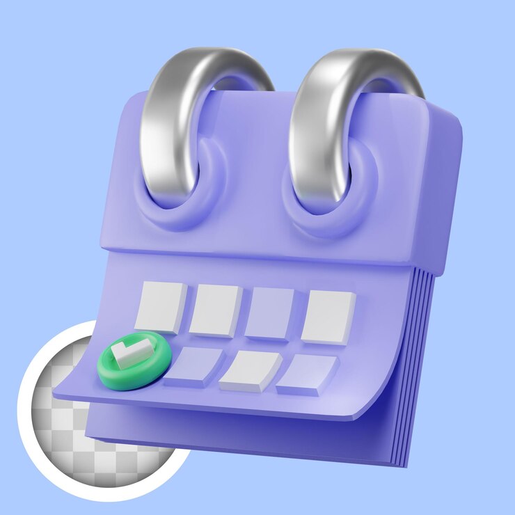Kostenlose PSD kalender ist ein klassisches symbol für die planung und terminierung von 3d-illustrationen