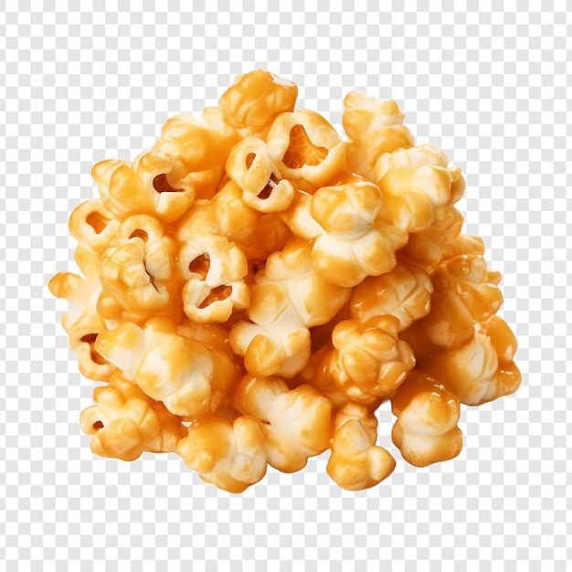 Kostenlose PSD karamell-puffcorn-popcorn, isoliert auf durchsichtigem hintergrund