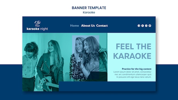 Kostenlose PSD karaoke-konzept-banner-vorlage