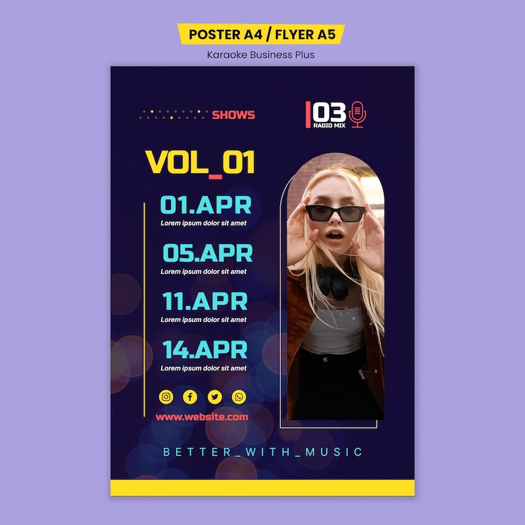 Kostenlose PSD karaoke-party-poster-vorlage