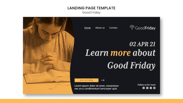 Karfreitag Landingpage Vorlage mit Foto