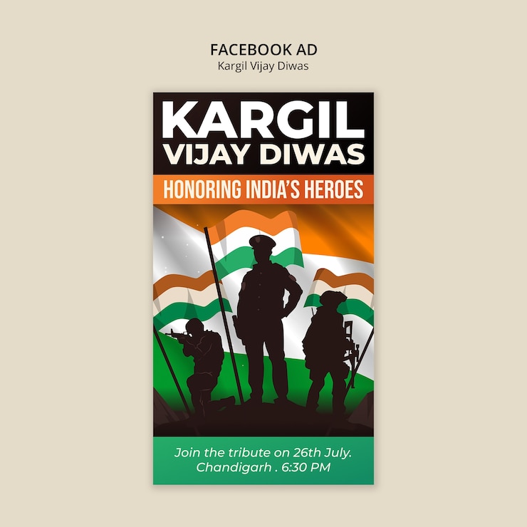Kostenlose PSD kargil vijay diwas: honoring india's heroes