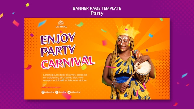 Kostenlose PSD karneval party banner vorlage