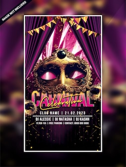 Karnevalsfeier party instagram web banner vorlage