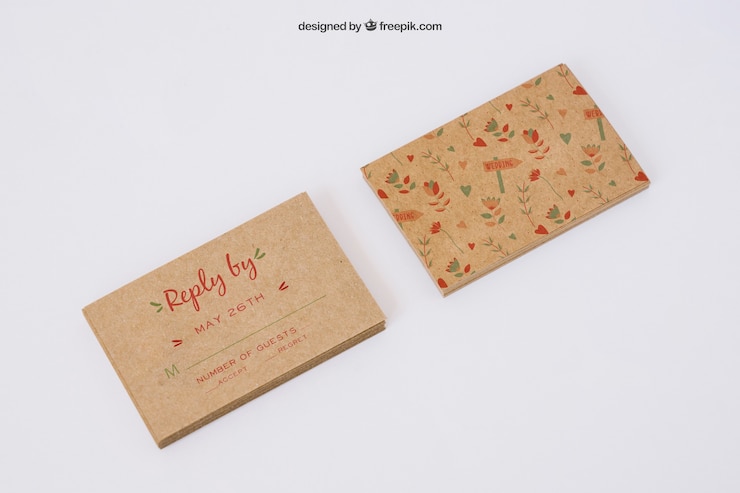 Kostenlose PSD karton visitenkarte mockup