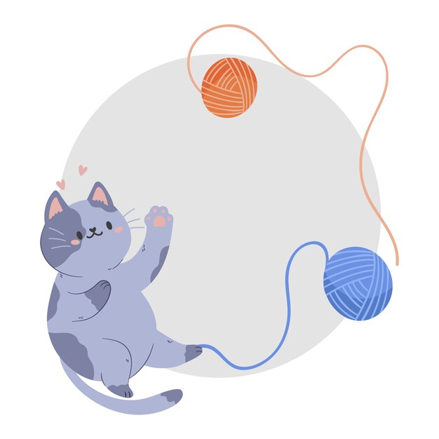 Kawaii-Katzenrahmen-Illustration