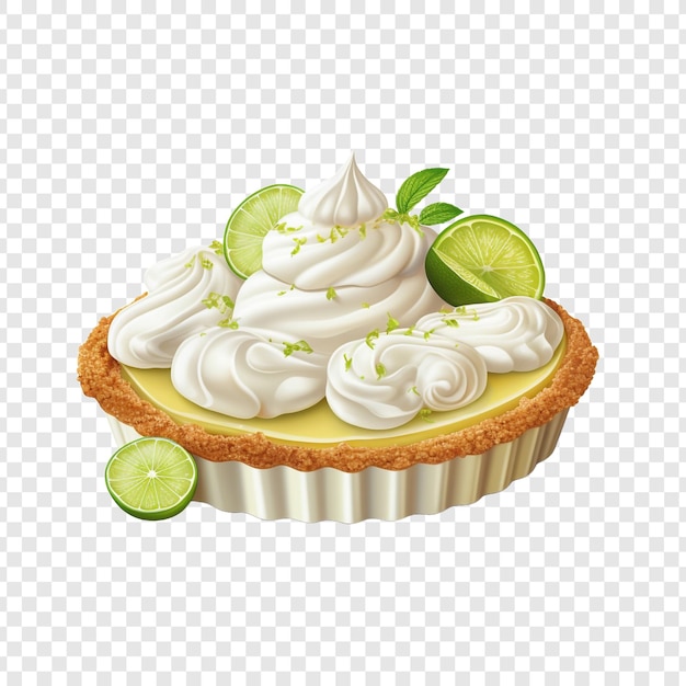 Key-lime-torte, isoliert auf durchsichtigem hintergrund