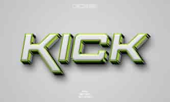 Kostenlose PSD kick 3d editierbarer texteffekt