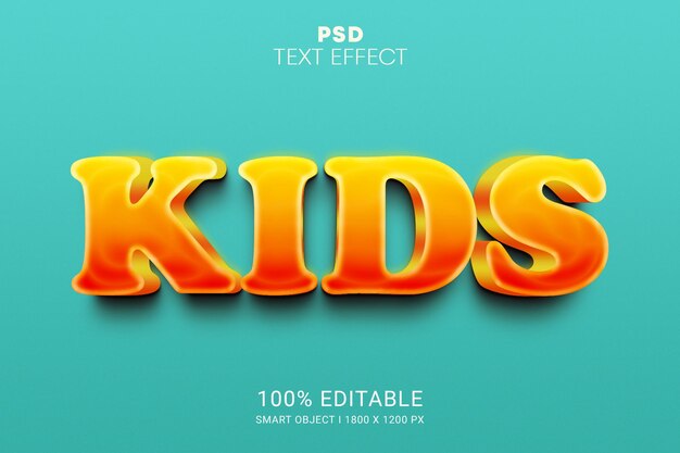 Kinder-psd-smart-objekt bearbeitbares texteffekt-design