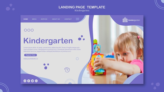 Kostenlose PSD kindergarten landingpage vorlage