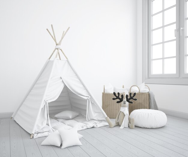 Kindergarten mit Wigwam Mockup