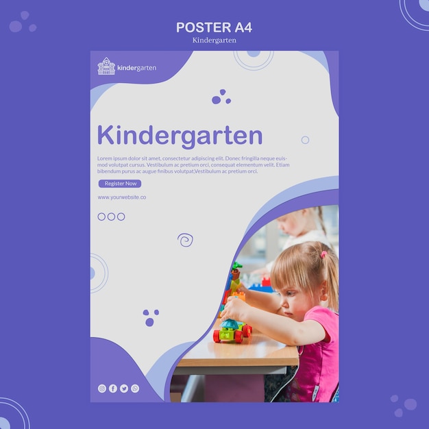 Kostenlose PSD kindergarten poster vorlage