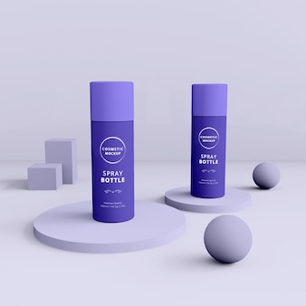 Körperspray kosmetische produkte 3d-flaschen-mockup-design
