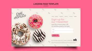 Kostenlose PSD köstliche donuts landingpage vorlage