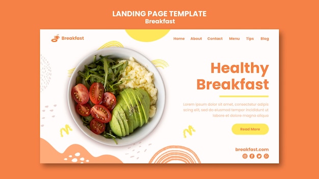 Köstliche Frühstücks-Landingpage-Vorlage