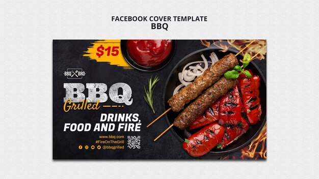 Köstliche Grill-Facebook-Cover-Vorlage