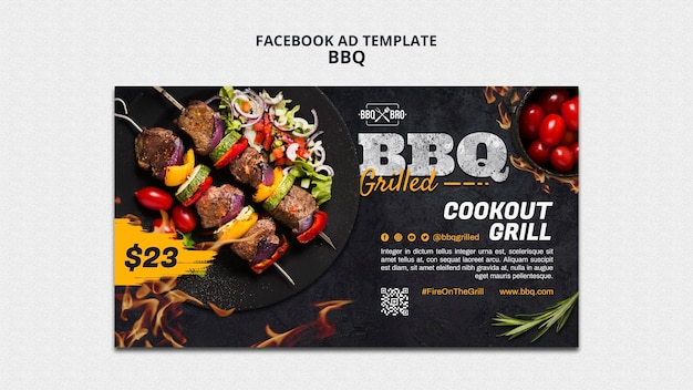 Köstliche Grill-Facebook-Vorlage