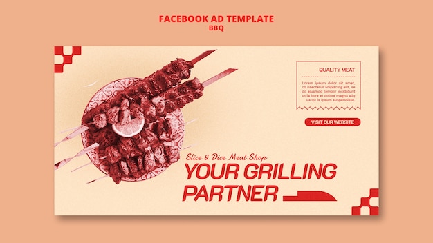 Kostenlose PSD köstliche grill-facebook-vorlage