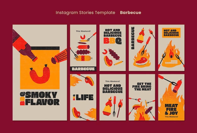 Köstliche Grill-Instagram-Geschichten