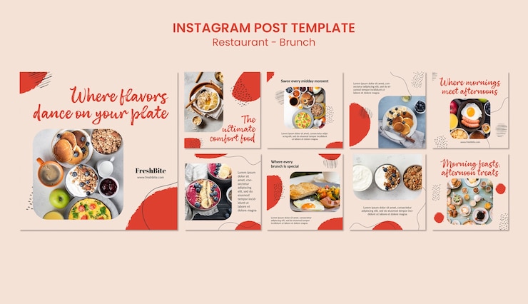 Kostenlose PSD köstliche instagram-beiträge für restaurants