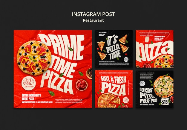 Kostenlose PSD köstliche instagram-posts für italienisches essen