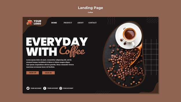 Köstliche Kaffee-Landingpage-Vorlage