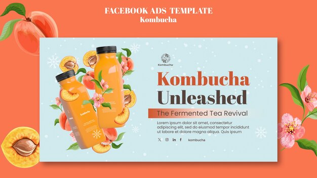 Köstliche Kombucha-Facebook-Vorlage