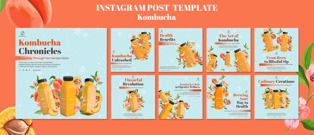 Köstliche Kombucha-Instagram-Beiträge