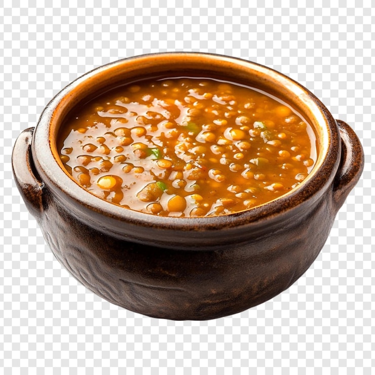Kostenlose PSD köstliche linsensuppe in einer rustikalen schüssel