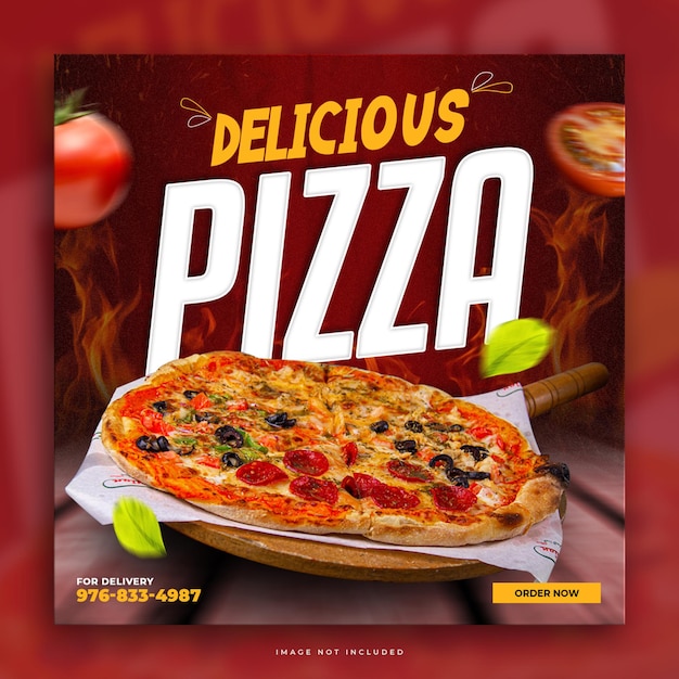 Kostenlose PSD köstliche pizza-social-media-post-design-vorlage